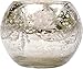 Luna Bazaar Vintage Mercury Glass Candle Holder (3-Inch, Mary Design, Globe Shape, Silver) - for Use with Tea Lights - for Parties, Weddings, and Homes - Mercury Glass Votive Holder