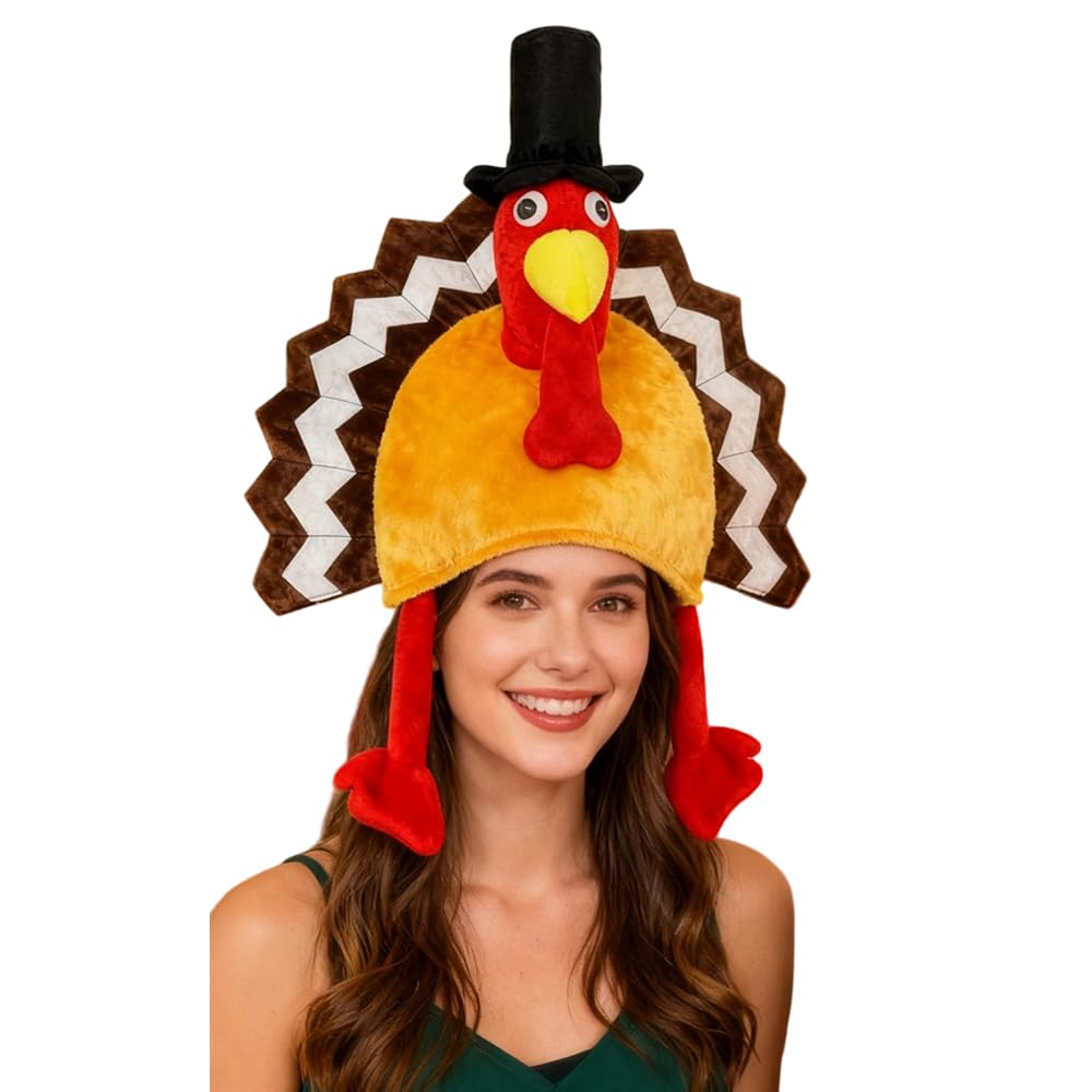 Ram® Turkey Hat Adult Fancy Dress Christmas Xmas Thanksgiving Turkey Hat