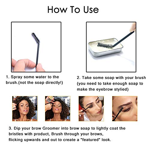 3D Feathery Brows Makeup Balm Styling Brows Soap Kit,Eyebrows Styling Soap,Brows Shaping Soap,Excellent Stereotypes,Long-lasting Eyebrow Enhancer Gel