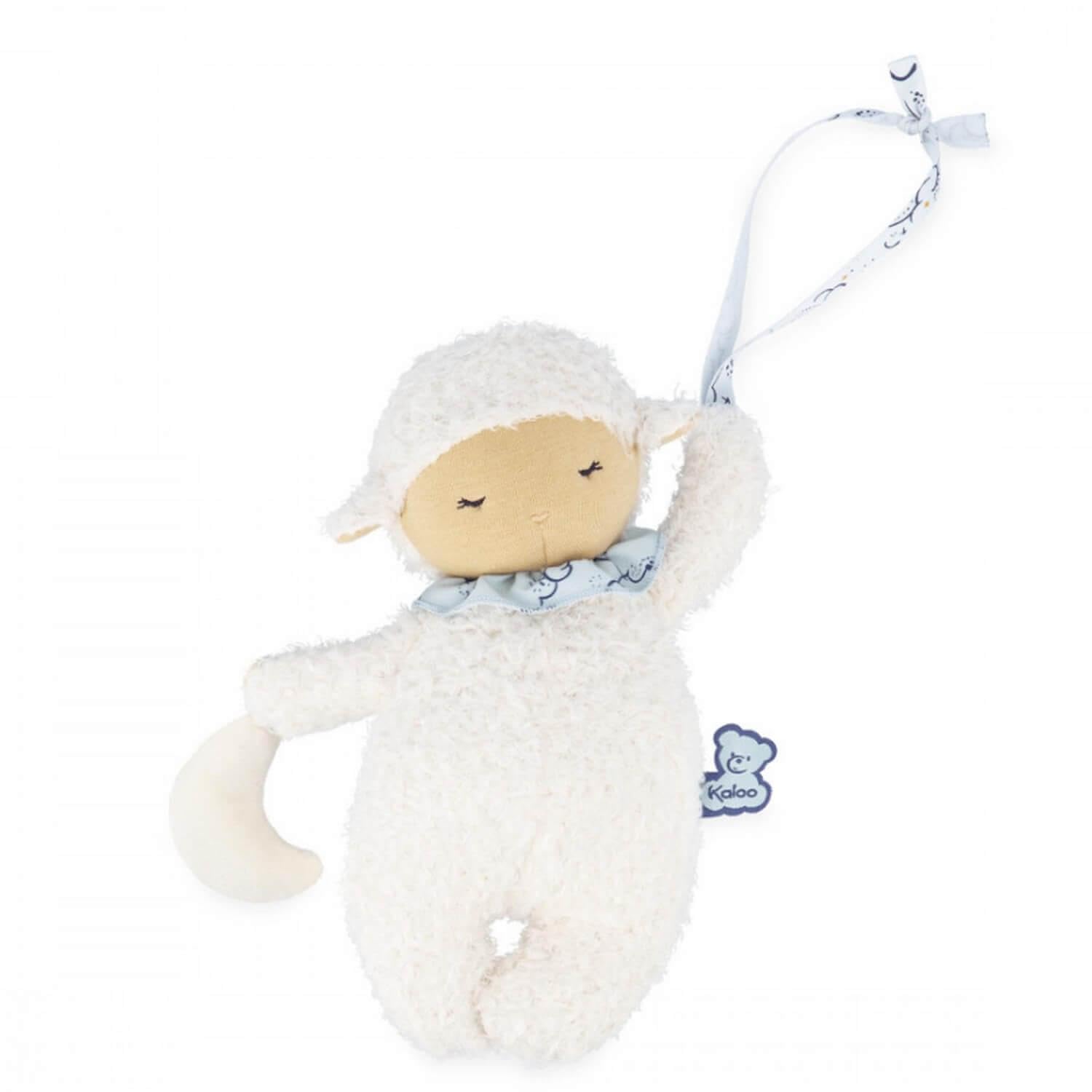 Kaloo - Doux Sommeil - Asleep Musical Sheep Plush - Hush Little Baby Lullaby - Travel-Suitable and Helps Baby Fall Asleep - 20 cm - White - 0 Months +, K221005