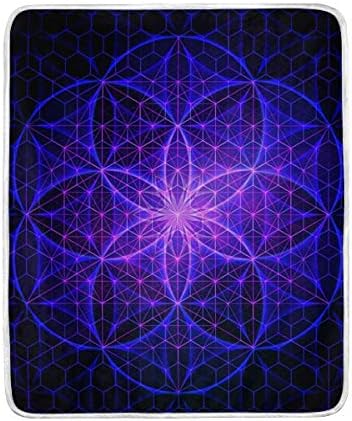 Decopik Psychedelic Seed of Life Blanket Throw Cozy Plush Microfiber Blankets for Kids Adults