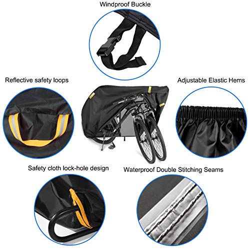 HONZUEN Waterdichte Fietshoes met Slotgaten, Scheurbestendig 210D Nylon Fietshoezen Bescherming Tegen Sneeuw, Stof… - Image 4