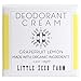 Little Seed Farm All Natural Deodorant Cream, Aluminum Free Deodorant for Women or Men, 2.4 Ounce - Grapefruit Lemon