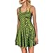 AISKLY Womens Mermaid Dress Plus Sleeveless Shiny Short Tank Pleated Party Print Skater Dresses