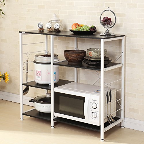 image for DlandHome Microwave Cart Stand 35.4 inches, Kitchen Baker's Rack Utili