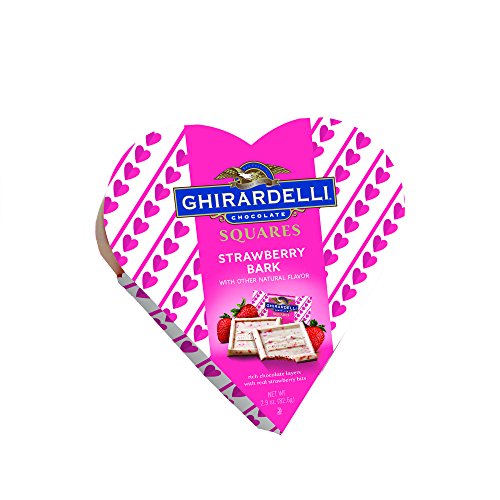 Ghirardelli Valentine Strawberry Bark Heart Gift Box, 2.9 Ounce