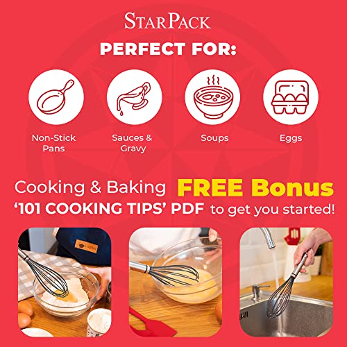 StarPack Basics Silicone Whisks for Cooking Whisk Silicone Material