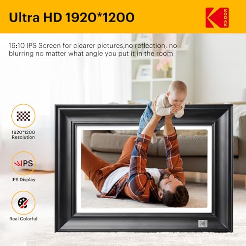 KODAK WiFi Digital Picture Frame, 1920 x 1200 HD Touchscreen Digital Photo Frame, 10.1 Inches Intelligent Electronic Picture Frame with 32 GB Memory