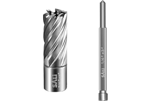 SALI Annular Cutter Diameter 3/4 Inch with Weldon Shank 3/4"(with 2 Flats) Cutting Depth 1" Mag Drill Bit for Magnetic Drill Press HSS Fully Ground Drill with One 1/4"*3" Pilot Pin