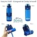 Genius Earth Foldable Water Bottle - Collapsible, Portable, Silicone Drink Bottle for Hiking, Sports & Travel. Lightweight, Reusable Bottles for Men, Women and Kids. BPA Free. 22oz