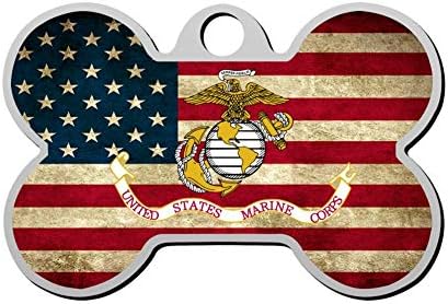 Kafne US-MC Premium Custom Stainless Steel Pet Id Tags, Personalized Dog Tags & Cat Tags. Up to 4 Lines of Text Custom Print- Bone Shape