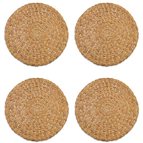 Benson Mills Water Hyacinth Braided Placemat (Whitewash, 15" Round