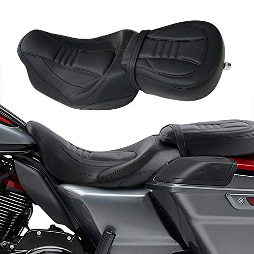 TCMT LowProfile Rider and Passenger Seat Two Up Leather Seat Fit For