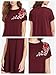 Romwe Women's Short Sleeve Loose Casual Tunic Swing T-Shirt Dress Floral Patch Burgundy S