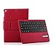 iPad Air/iPad Air 2 Keyboard + Leather Case, Poweradd Removable Bluetooth iPad Keyboard Case + Auto Wake/Sleep Function, Built-in Stand for Apple iPad Air 1/2, iPad 5/6 [Apple iOS 10+ Support] - Red