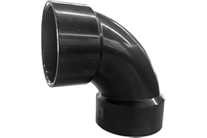 LESSO AMERICA Lesso 4 inch 90 Degree Elbow HUBxHUB,Malleable ABS Pipe Fittings For duct reducer connection of drainage system | Connects Drainage System Components Black 1pack