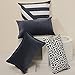 Aitliving Decorative Throw Pillow Cover 1 pc 12x20 inch Cotton Canvas Muted Slate Blue Trellis Embroidery Dark Blue Mina Lumbar Pillow Case Cushion Cover, Navy Blue Dark Lumbar Pillow Sham 30x50cm