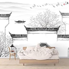 Wall Mural Traditional Chinese Ink and Wash Painting Removable Self-Adhesive Large Wallpaper - 66x96 inches