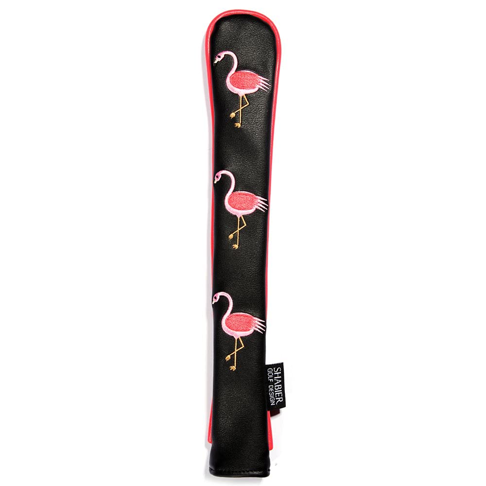 Flamingo PU Leather Waterproof Golf Alignment Stick Cover Club Protector Holds Sticks