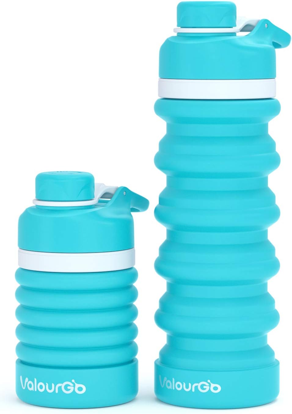 Valourgo Collapsible Water Bottle - BPA Free Silicone Leak Proof Portable Travel Water Bottle for Camping/Outdoor/Hiking, 550ml