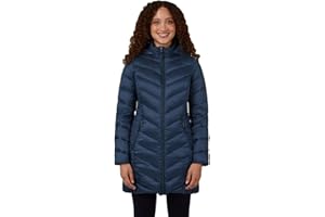 32 Degrees Heat Women’s Ultra-Light Down Packable 3/4 Jacket – Lightweight Travel Puffer Coat