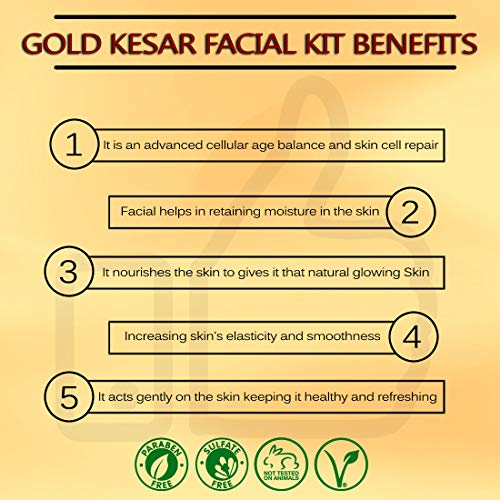 NutriGlow Gold Kesar Facial Kit (250gm + 10ml) with Bleach Cream (43gm) & Face Wash (65ml), All Skin Types (Pack Of 3) 4 NutriGlow Gold Kesar Facial Kit (250gm + 10ml) with Bleach Cream (43gm) & Face Wash (65ml), All Skin Types (Pack Of 3) - Image 4