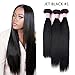 SHOWJARLLY #1 Jet Black Hair Bundles 14+16+18 Brazilian Straight Hair Weave 3 Bundles Unprocessed 8A Raw Virgin Straight Brazilian Hair 3 Bundles/Lot
