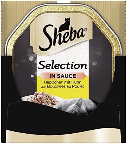 Sheba Selection in Sauce - Cat Food in Sauce for Adult Cats - Cat Food in a Tray or Pouch - Different Varieties