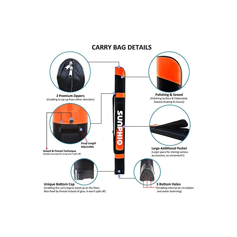 Sunphio Sonnenschirm Strand, Windfest und UV Schutz, Leicht für Reise