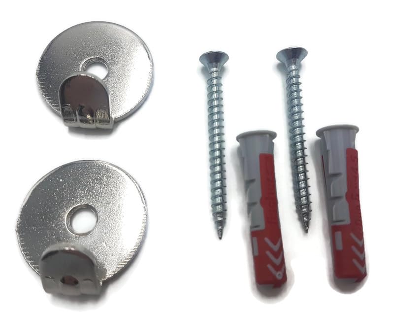 Heavy Duty Solid Wall & Plasterboard Hanging Kit for Picture and Mirrors - Nickel Plated - Hold Up to 30kg