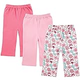 Luvable Friends 3-Pack Printed Pants, Pink Flowers, 12-18 Months