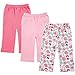 Luvable Friends 3-Pack Printed Pants, Pink Flowers, 0-3 Months