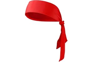 FRCOLOR Tie Sweatbands Headbands Head Wrap Sports Headband for Running Working Out Tennis Karate Athletics (Red)