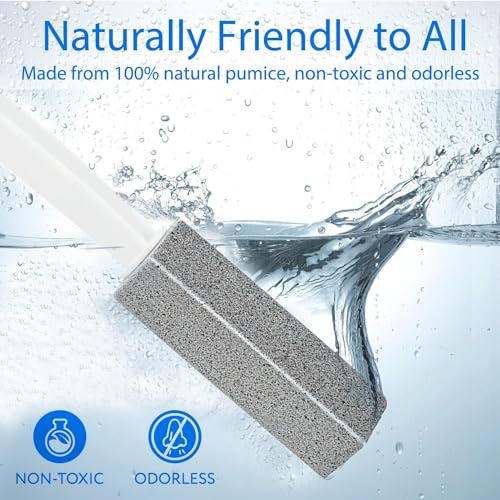 YOKNETIG 4pcs Escobillas de Inodoro de Piedra,Bloque para Limpieza,Escobilla De Baño De Piedra Pómez con Mango Colgante para Manchas de Agua Dura en Inodoros,Parrillas,Azulejos y Lavabos (4)