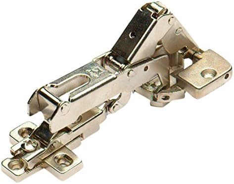 Merriway BH06221 (10 Pcs) Slide-On Kitchen Cabinet Wardrobe Hinges, Cruciform Plate Zinc Plated, Full Overlay 35mm 190 Degree