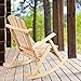 Giantex Log Wooden Rocking Chair, Wood Porch & Patio Rocker with Slatted Seat and Backrest, Adirondack Rocking Chair, Outdoor Accent Furniture for Balcony, Garden, Poolside, Backyard, Natural (1)