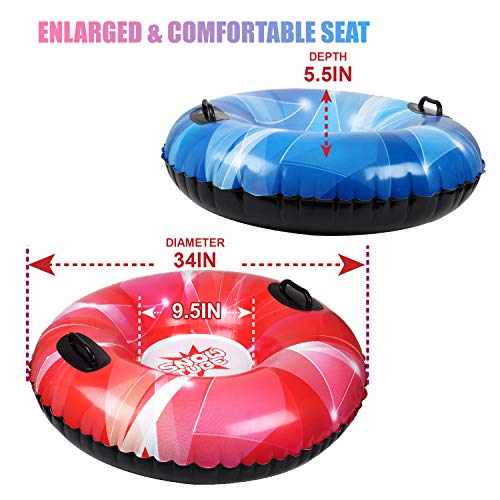 CALO Snow Tube Sled for Kids and Adults 2 Pack, 34\