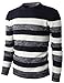 Zongke Mens Casual Striped Slim Fit Pullover Sweater