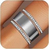 LevyPan 2-Pack 14K Gold Plated Stacking Rings for Oura Ring Gen 4/Gen 3, Cubic Zirconia Simulated oura ring stack Diamond Rings for Women