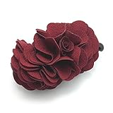 Meilliwish Flowers Rose Hair Clip Ponytail Holder(H41)(WineRed)