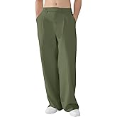 Susclude Mens Casual Dress Pants Pleated Old Money Wide Leg Baggy Pants Fall Relaxed Fit Slacks Work Trousers