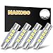 NAKOBO 2835 Chipsets （More Brighter）White 28mm 29mm Festoon Led Bulb 3-SMD 6614F 6612F for Car Interior Vanity Mirror Sun Visor Lights (pack of 4)