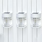 DOESLAG Solar Fence Lights, 8 Pack Deck Light Solar Powered, Waterproof Solar Outdoor Lights Decorative for Garden Backyard Fence Post Patio, White