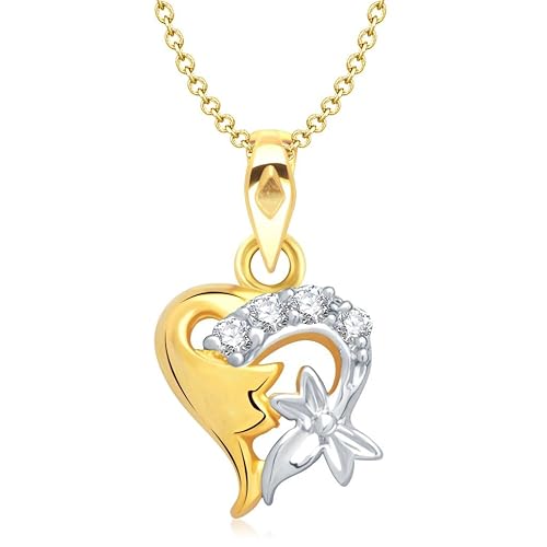 Gold And Rhodium Plated Pendant For Girls