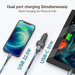 USB C Car Charger Adapter,Giq,52.5W Dual Port Fast
