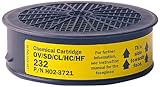 Sundstrom H02-3721 SR 232 Organic Vapor/Acid Gas  Chemical Cartridge OV/SD/CL/HC/HF (4 Pack)