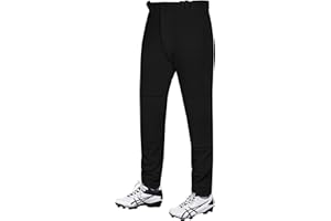 Penveer Full Length Men's Baseball Pants, Open Bottom, Loose Fit Adult Baseball Pants with Adjustable Length