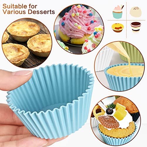 Elyum 12 Pack Silicone Cupcake Liners, Silicone Baking Cups Muffin Cups