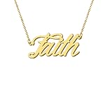 Aoloshow 18k Gold Plated Faith Name Charm Necklace