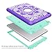 iPad 5th/6th Generation Case, Hocase Heavy Duty Shock Absorbent Rubber+Hard Plastic Dual Layer Protective Case w/Mandala Floral Print and Kickstand for iPad 9.7 2018/2017 - Purple/Teal